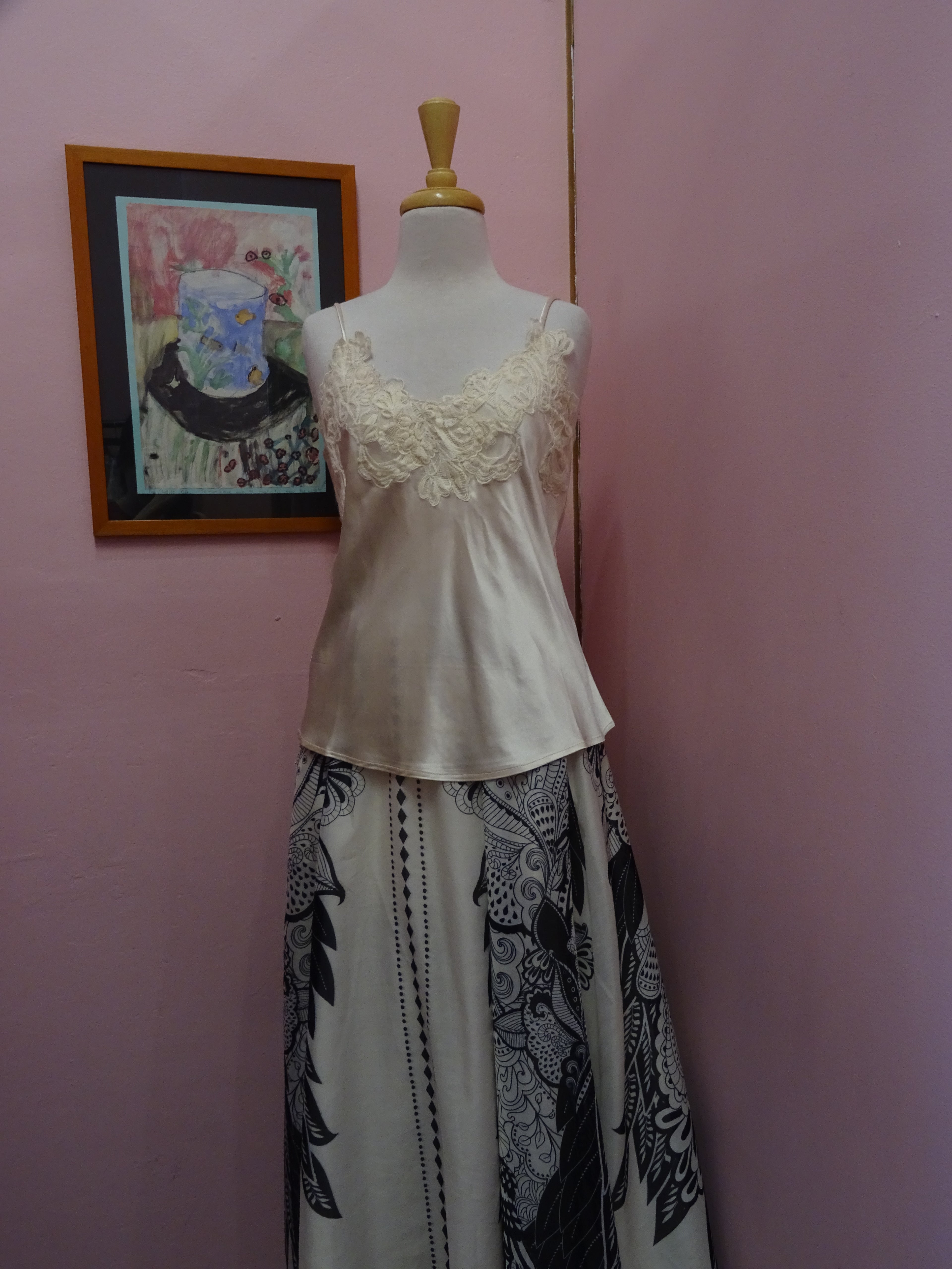 Ivory Lace Satin Camisole