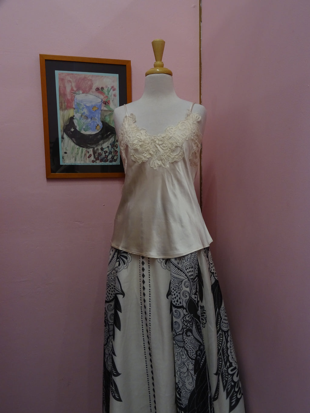 Ivory Lace Satin Camisole