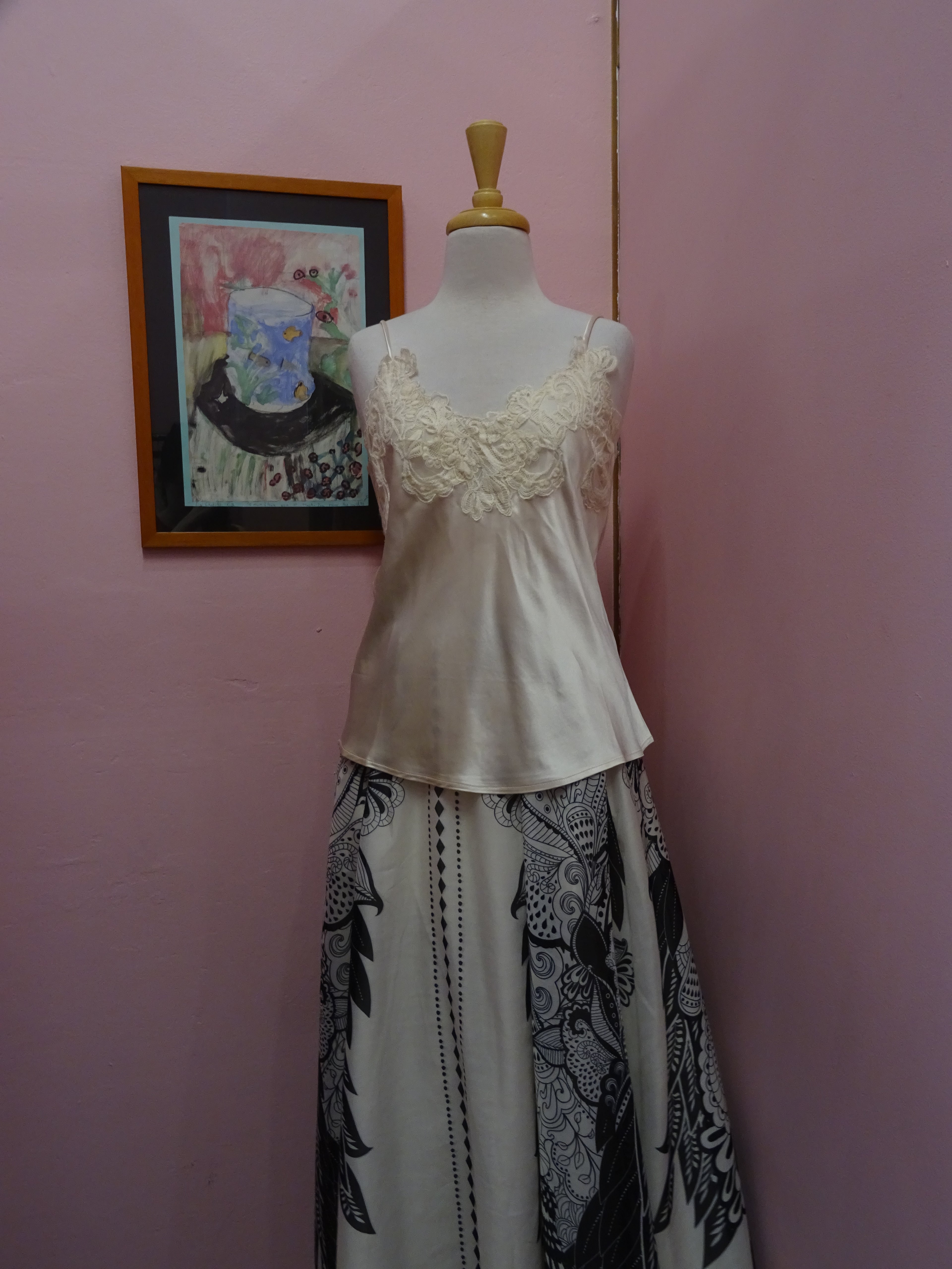 Ivory Lace Satin Camisole