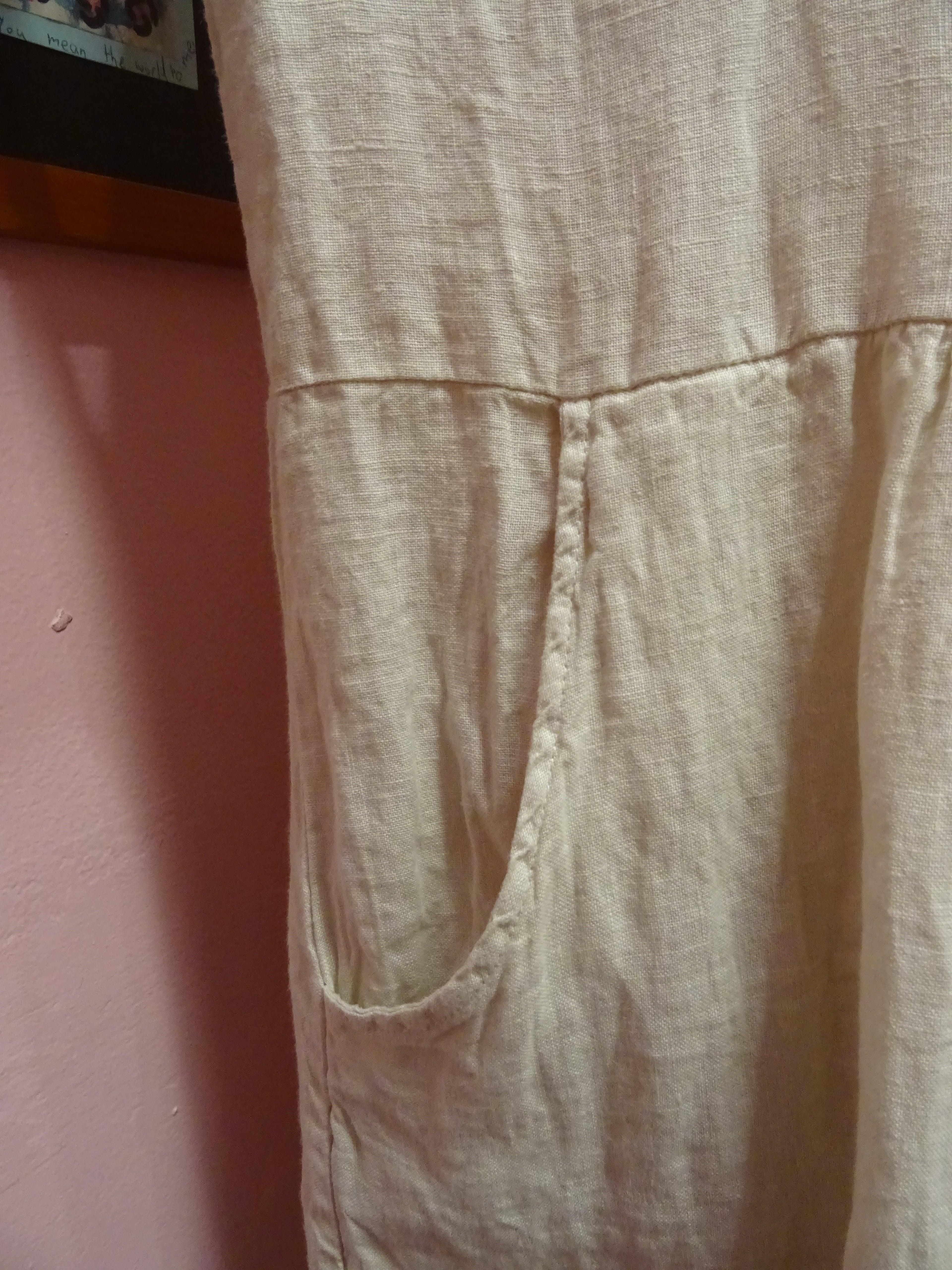 Natural Linen Smock Dress
