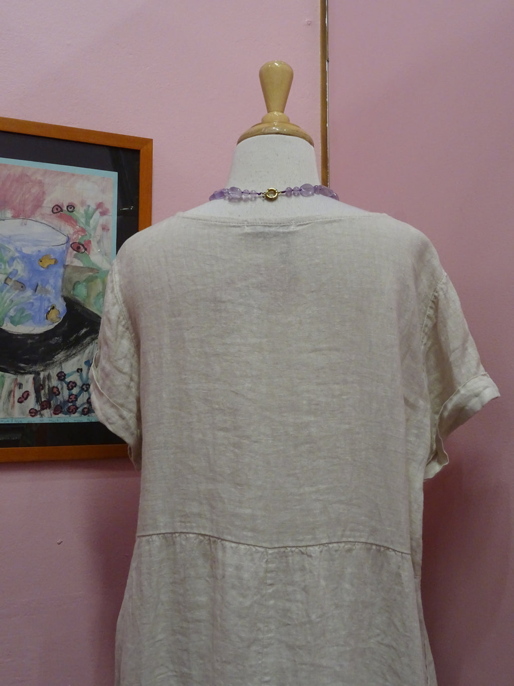 Natural Linen Smock Dress
