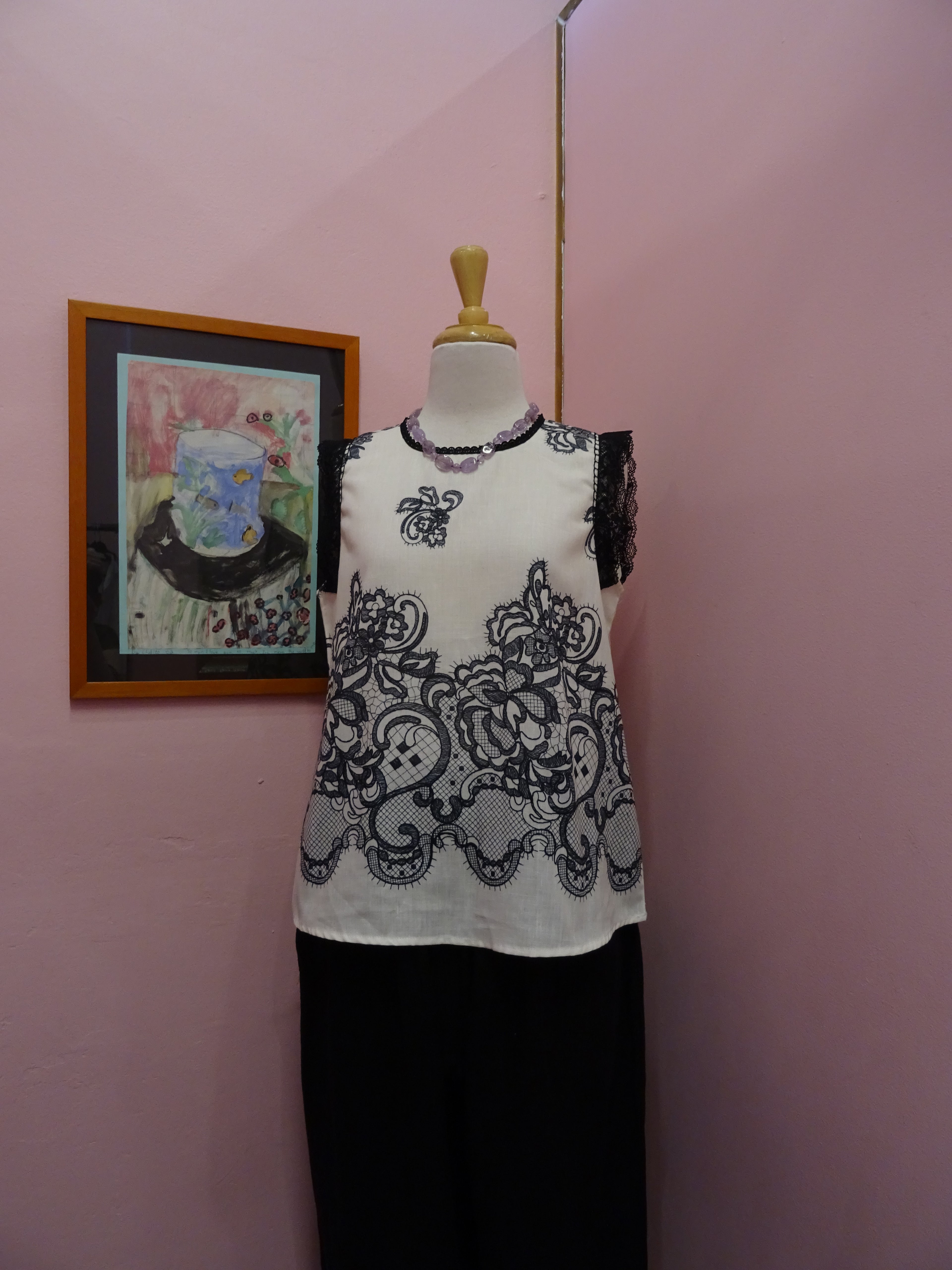 Lace-Trimmed Sleeveless Top