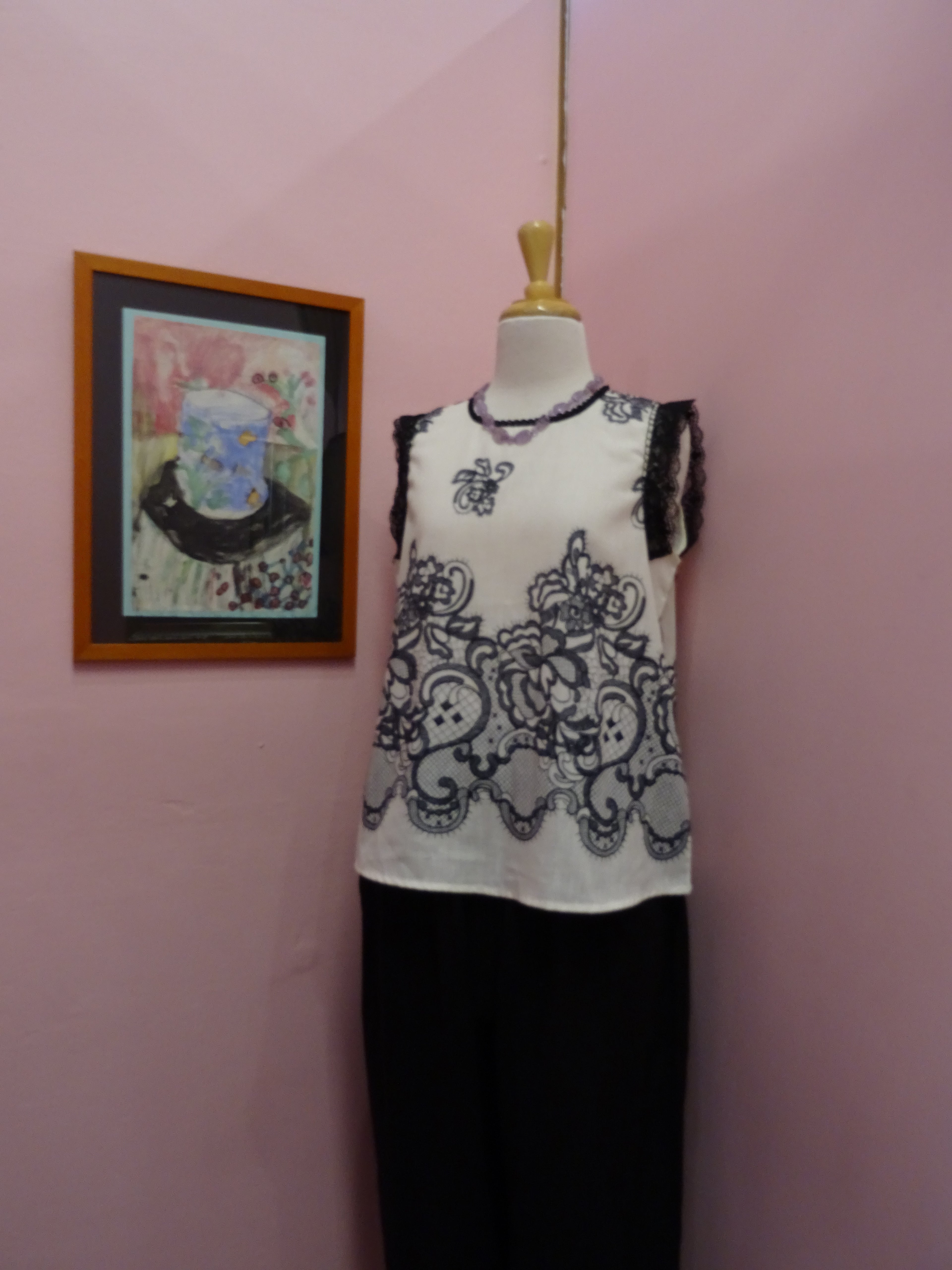 Lace-Trimmed Sleeveless Top