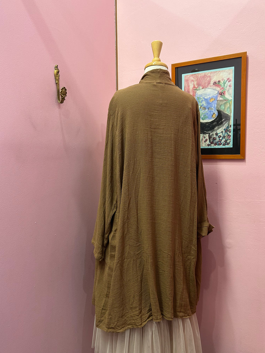 Draped Open-Front Cardigan