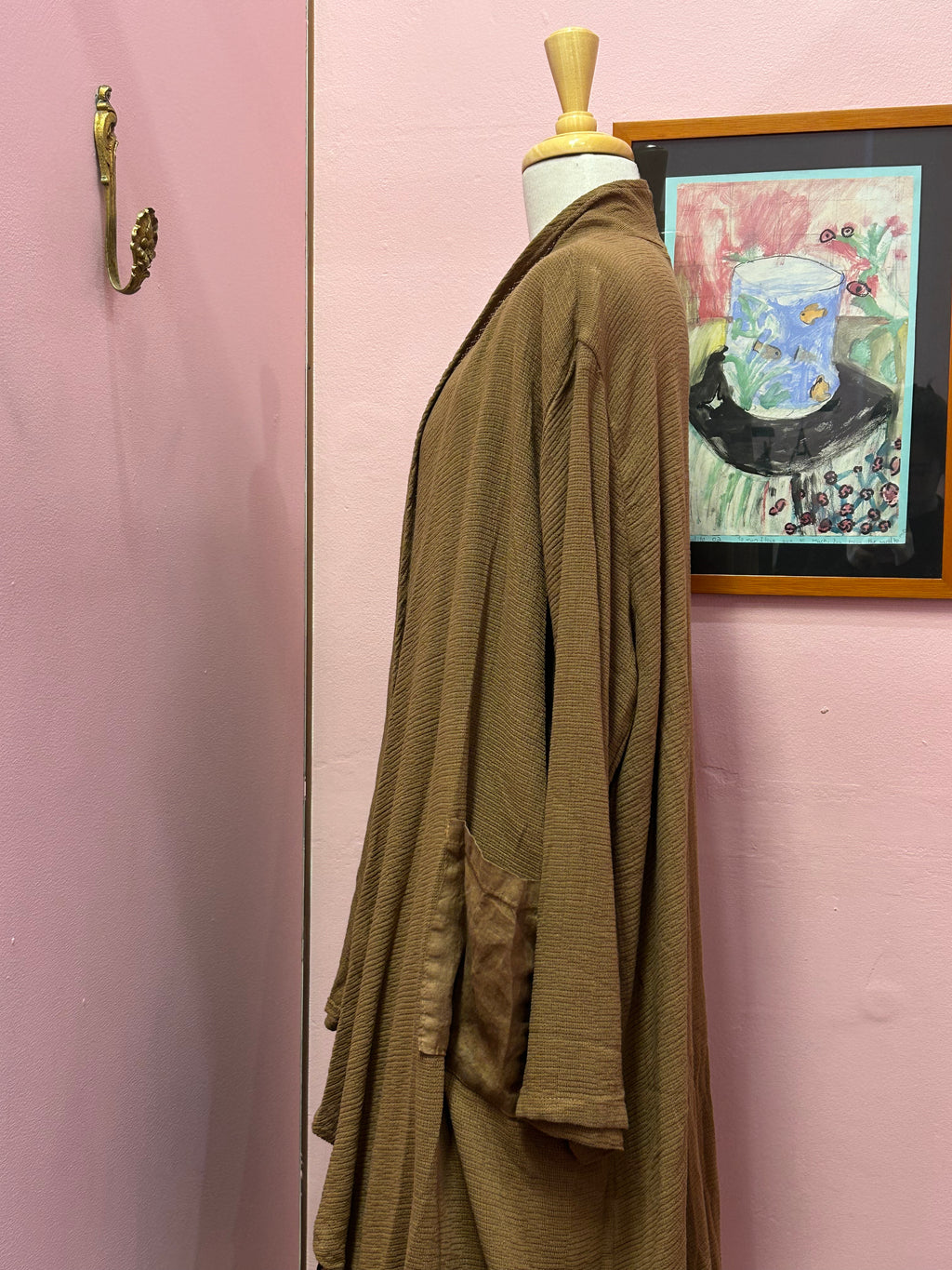 Draped Open-Front Cardigan