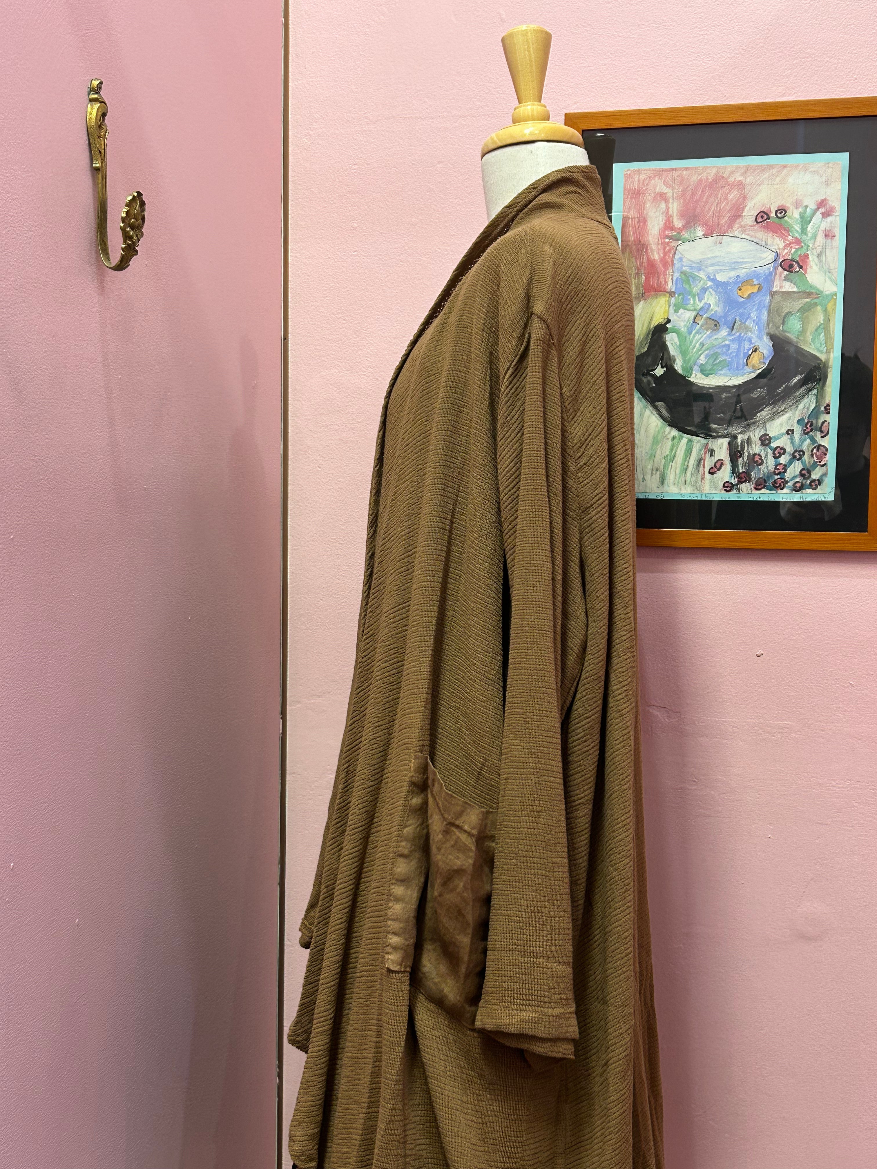 Draped Open-Front Cardigan